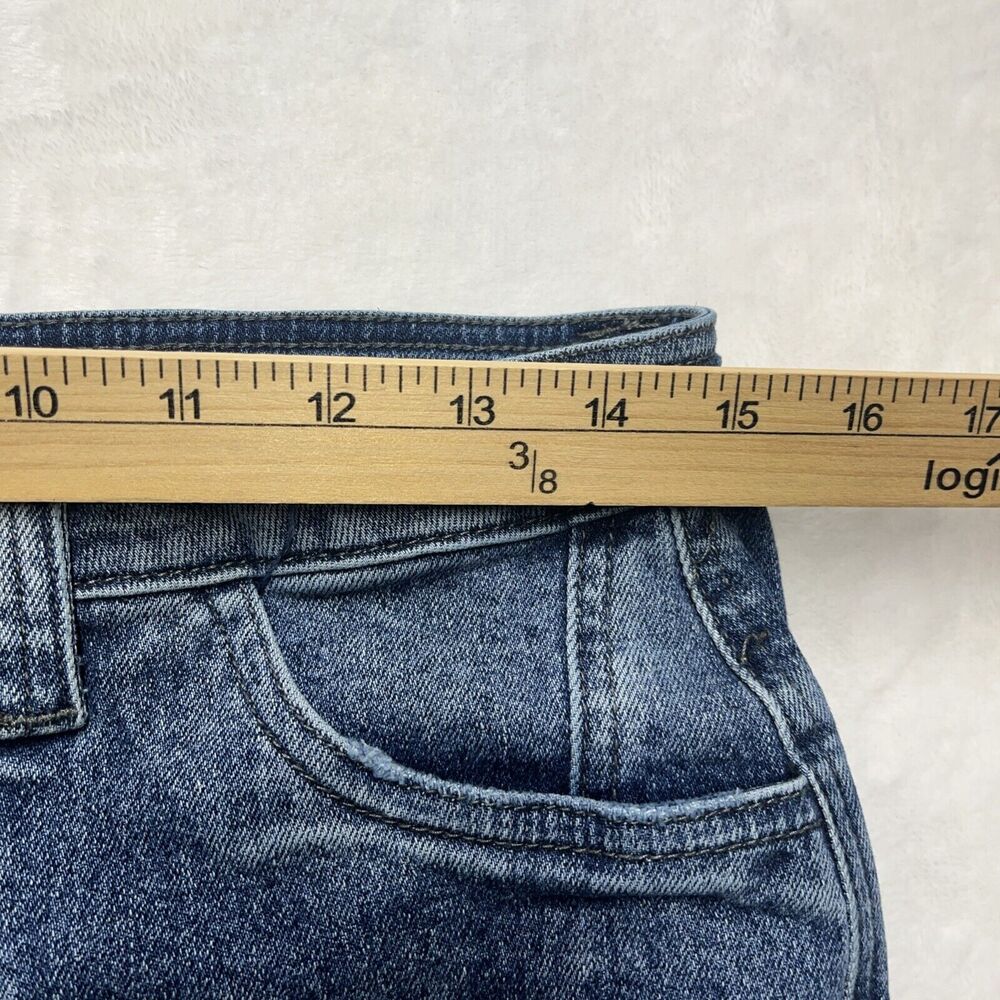 KanCan Avery Straight Leg Cargo Jeans Women’s Sz 7/27 Y2K Mid Rise Fading Denim - Picture 3 of 10